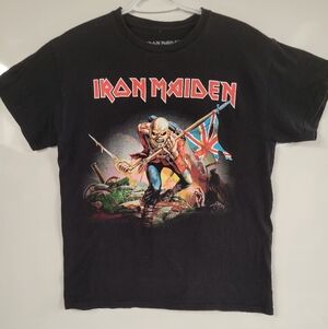 Iron Maiden Black Graphic T-Shirt, Medium
